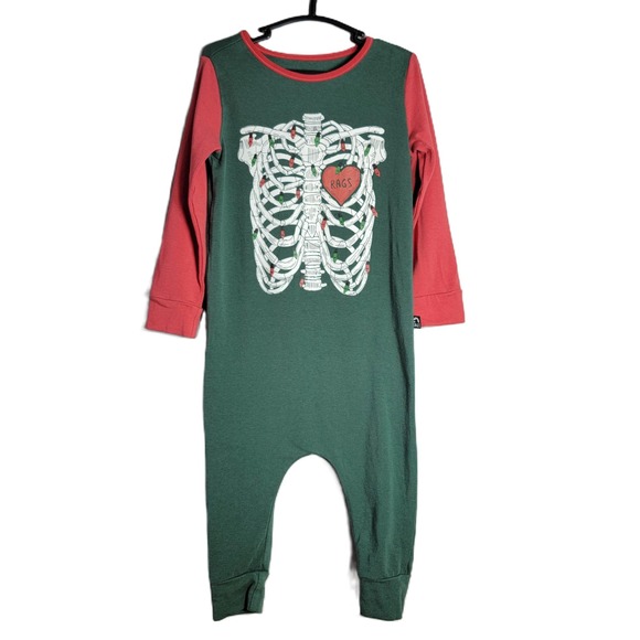 Rags Other - RAGS Christmas Skeleton Romper 2T Boys Jumpsuit Coverall Modal Cotton Pull On